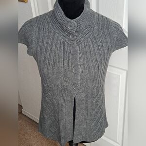 It's Our Time Women's Grey Knit Split Sweater Size S
